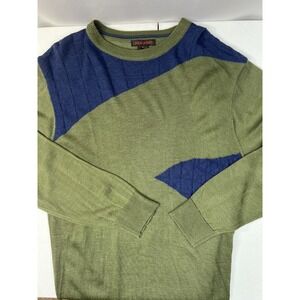 Linea Uomo Green & Blue Lightweight Wool Blend Sweater Mens‎ XL